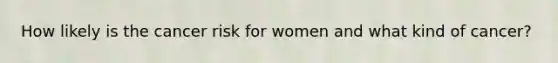 How likely is the cancer risk for women and what kind of cancer?