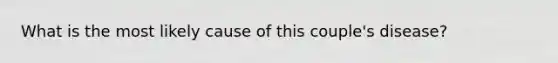 What is the most likely cause of this couple's disease?