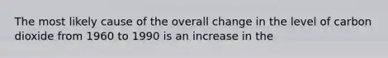 The most likely cause of the overall change in the level of carbon dioxide from 1960 to 1990 is an increase in the