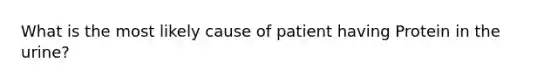 What is the most likely cause of patient having Protein in the urine?