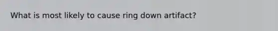 What is most likely to cause ring down artifact?