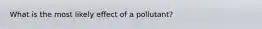 What is the most likely effect of a pollutant?
