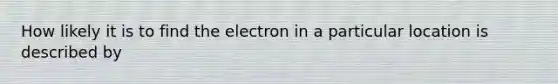 How likely it is to find the electron in a particular location is described by