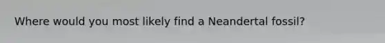 Where would you most likely find a Neandertal fossil?