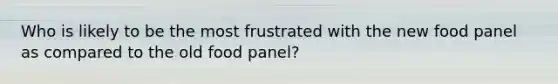 Who is likely to be the most frustrated with the new food panel as compared to the old food panel?