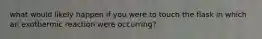 what would likely happen if you were to touch the flask in which an exothermic reaction were occurring?