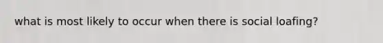 what is most likely to occur when there is social loafing?