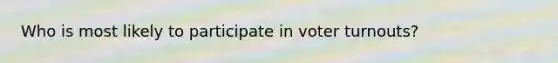 Who is most likely to participate in voter turnouts?