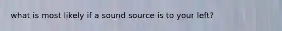 what is most likely if a sound source is to your left?