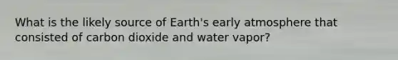 What is the likely source of Earth's early atmosphere that consisted of carbon dioxide and water vapor?