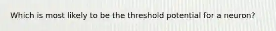 Which is most likely to be the threshold potential for a neuron?