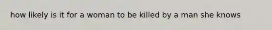 how likely is it for a woman to be killed by a man she knows