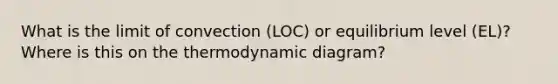 What is the limit of convection (LOC) or equilibrium level (EL)? Where is this on the thermodynamic diagram?