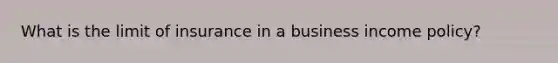 What is the limit of insurance in a business income policy?