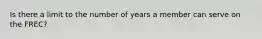 Is there a limit to the number of years a member can serve on the FREC?