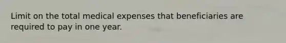 Limit on the total medical expenses that beneficiaries are required to pay in one year.