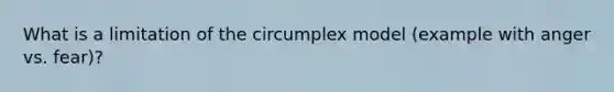 What is a limitation of the circumplex model (example with anger vs. fear)?