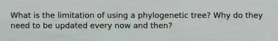 What is the limitation of using a phylogenetic tree? Why do they need to be updated every now and then?