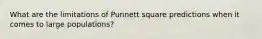 What are the limitations of Punnett square predictions when it comes to large populations?