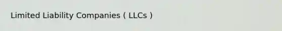 Limited Liability Companies ( LLCs )