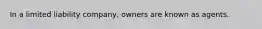 In a limited liability company, owners are known as agents.