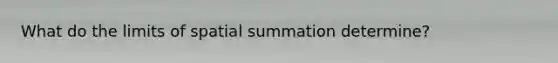 What do the limits of spatial summation determine?