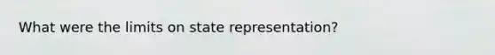 What were the limits on state representation?