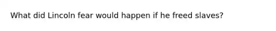 What did Lincoln fear would happen if he freed slaves?