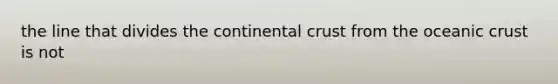 the line that divides the continental crust from the oceanic crust is not