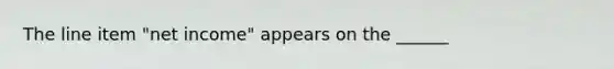 The line item "net income" appears on the ______