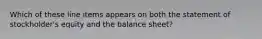 Which of these line items appears on both the statement of stockholder's equity and the balance sheet?