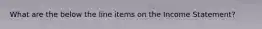 What are the below the line items on the Income Statement?