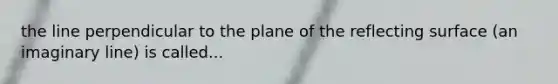 the line perpendicular to the plane of the reflecting surface (an imaginary line) is called...