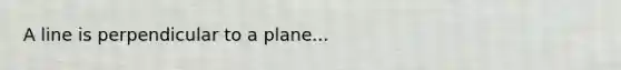 A line is perpendicular to a plane...