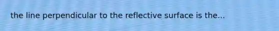 the line perpendicular to the reflective surface is the...