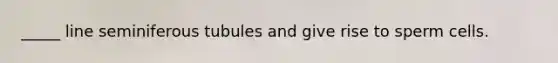 _____ line seminiferous tubules and give rise to sperm cells.
