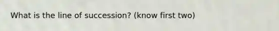 What is the line of succession? (know first two)