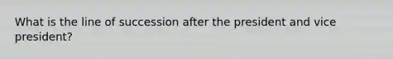 What is the line of succession after the president and vice president?
