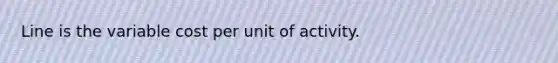 Line is the variable cost per unit of activity.