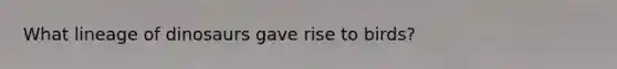 What lineage of dinosaurs gave rise to birds?