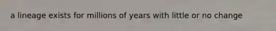 a lineage exists for millions of years with little or no change