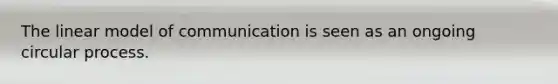 The linear model of communication is seen as an ongoing circular process.