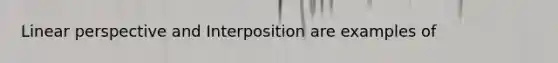Linear perspective and Interposition are examples of