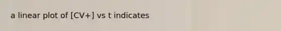 a linear plot of [CV+] vs t indicates