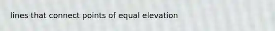 lines that connect points of equal elevation