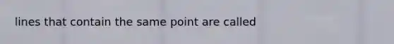 lines that contain the same point are called