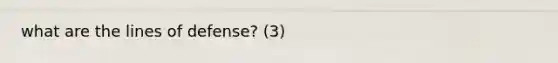 what are the lines of defense? (3)
