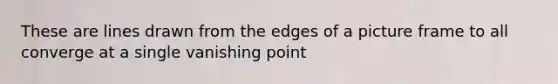 These are lines drawn from the edges of a picture frame to all converge at a single vanishing point