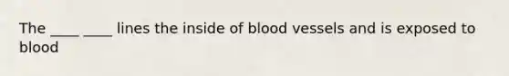 The ____ ____ lines the inside of blood vessels and is exposed to blood