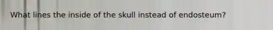 What lines the inside of the skull instead of endosteum?